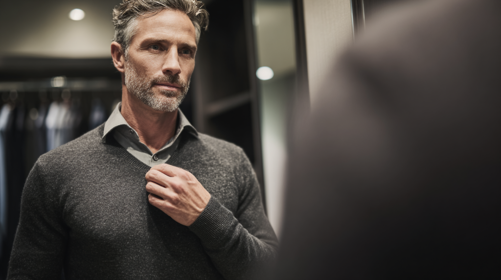 גבר מול המראה